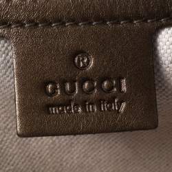 Pre Owned Gucci Beige/Brown GG Canvas and Leather Medium Embellished Heart Bit Charm  Tote