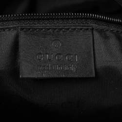 مملوكة مسبقًا Gucci Black Canvas and Leather Drawstring Hobo
