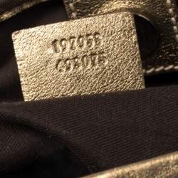 Pre Owned حقيبة يد غوتشي جوي متوسطة جلد وكانفاس كريستال جي جي ذهبي/ بيج 