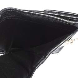 Pre Owned محفظة غوتشي شارلوت جلد غوتشيسيما أسود مضغوطة