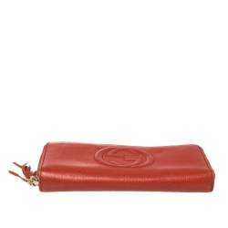 مملوكة مسبقًا Gucci Orange Leather Soho Wallet
