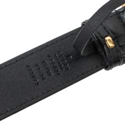 Pre Owned Gucci Black Matelassé Leather GG Marmont Belt Bag