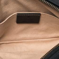 Pre Owned Gucci Black Matelassé Leather GG Marmont Belt Bag