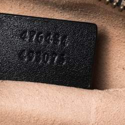 Pre Owned Gucci Black Matelassé Leather GG Marmont Belt Bag