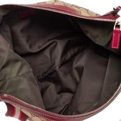 Pre Owned Gucci Beige/Red GG Canvas and Leather Vintage Web Medium Messenger Bag