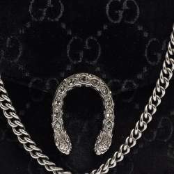 Gucci Black GG Velvet Mini Dionysus Wallet On Chain 