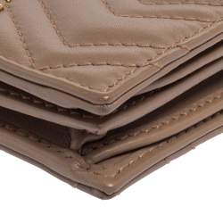 Pre Owned  حافظة بطاقات غوتشي مارمونت GG جلد ماتيلاس وردي