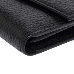 Pre Owned Gucci Black Leather GG Marmont Wallet
