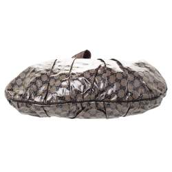 مملوكة مسبقًا Gucci Beige/Black GG Crystal Coated Canvas Hysteria Hobo