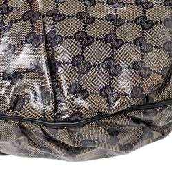 مملوكة مسبقًا Gucci Beige/Black GG Crystal Coated Canvas Hysteria Hobo