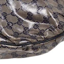 مملوكة مسبقًا Gucci Beige/Black GG Crystal Coated Canvas Hysteria Hobo