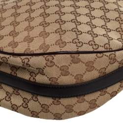 مملوكة مسبقًا Gucci Beige/Black GG Canvas GG Twins Medium Hobo