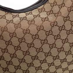 مملوكة مسبقًا Gucci Beige/Black GG Canvas GG Twins Medium Hobo