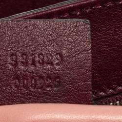 مملوكة مسبقًا Gucci Burgundy/Pink Python Lady Lock Bamboo Large Top Handle Bag