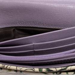 مملوكة مسبقًا محفظة كونتيننتال غوتشي نايس جلد أوف وايت مورد مطبوع