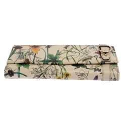 مملوكة مسبقًا محفظة كونتيننتال غوتشي نايس جلد أوف وايت مورد مطبوع