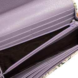 مملوكة مسبقًا محفظة كونتيننتال غوتشي نايس جلد أوف وايت مورد مطبوع