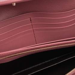 Pre Owned Gucci Beige/Pink GG Canvas and Leather Interlocking G Continental Wallet