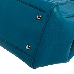Pre Owned Gucci Blue Pebbled Leather Medium Soho Tote