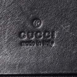 مملوكة مسبقًا Gucci Black Leather Cicada GG Marmont Card Case