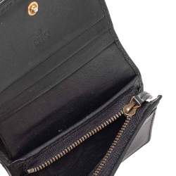 مملوكة مسبقًا Gucci Black Leather Cicada GG Marmont Card Case