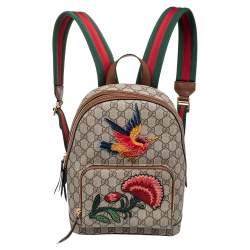 komprimeret mavepine Svinde bort Gucci Beige GG Embroidery Canvas And Leather Web Backpack Gucci | TLC