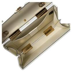 Pre Owned Gucci Ivory Plexiglas Mini Sylvie 1969 Top Handle Bag