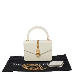 Pre Owned Gucci Ivory Plexiglas Mini Sylvie 1969 Top Handle Bag