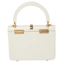 Pre Owned Gucci Ivory Plexiglas Mini Sylvie 1969 Top Handle Bag