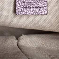 Pre Owned حقيبة يد توتس غوتشي سوهو جلد بنفسجي ميتاليك بسلسلة متوسطة 