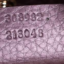 Pre Owned حقيبة يد توتس غوتشي سوهو جلد بنفسجي ميت اليك بسلسلة متوسطة 