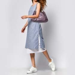 Pre Owned حقيبة يد توتس غوتشي سوهو جلد بنفسجي ميتاليك بسلسلة متوسطة 