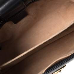 Pre Owned Gucci Black Leather Medium Sylvie Tote