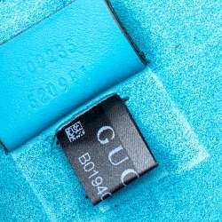 مملوكة مسبقًا Gucci Beige/Blue GG Supreme Canvas and Suede Medium Embroidered Snake/Flowers Dionysus Shoulder Bag