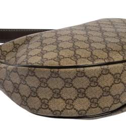 Pre Owned حقيبة هوبو غوتشي جلد وكانفاس جي جي سوبريم بيج/بني يد بإبزيم