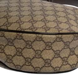 Pre Owned حقيبة هوبو غوتشي جلد وكانفاس جي جي سوبريم بيج/بني يد بإبزيم