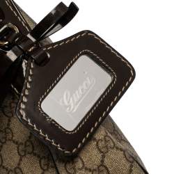 Pre Owned حقيبة هوبو غوتشي جلد وكانفاس جي جي سوبريم بيج/بني يد بإبزيم