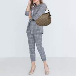 Pre Owned حقيبة هوبو غوتشي جلد وكانفاس جي جي سوبريم بيج/بني يد بإبزيم