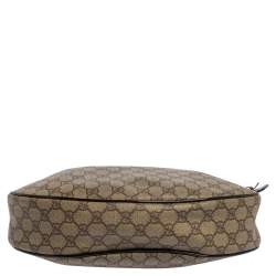 Pre Owned حقيبة هوبو غوتشي جلد وكانفاس جي جي سوبريم بيج/بني يد بإبزيم