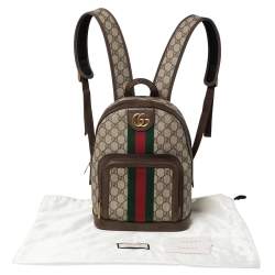 Gucci Beige/Ebony GG Supreme Coated Canvas and Leather Small Ophidia Backpack