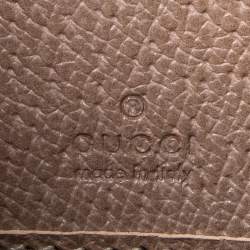 Gucci Beige/Pink Leather And GG Canvas Bree Zip Around Wallet