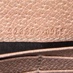 Gucci Beige/Pink Leather And GG Canvas Bree Zip Around Wallet