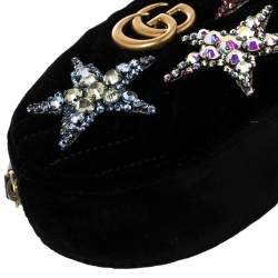 مملوكة مسبقًا Gucci Black Matelassé Velvet GG Marmont Belt Bag