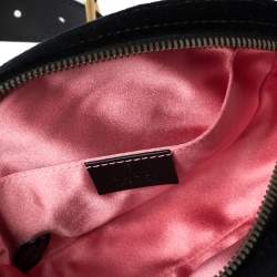 مملوكة مسبقًا Gucci Black Matelassé Velvet GG Marmont Belt Bag