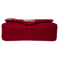 Pre Owned حقيبة كتف غوتشي مارمونت جي جي صغيرة قطيفة ماتيلاس أرجواني