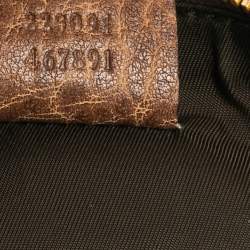 مملوكة مسبقًا حقيبة كلتش غوتشي بامبو جلد غوتشيسيما بني بحمالة معصم