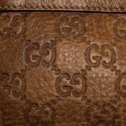 مملوكة مسبقًا حقيبة كلتش غوتشي بامبو جلد غوتشيسيما بني  بحمالة معصم