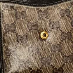 مملوكة مسبقًا Gucci Brown/Beige GG Crystal Babouska Compact Wallet