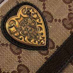 مملوكة مسبقًا Gucci Brown/Beige GG Crystal Babouska Compact Wallet
