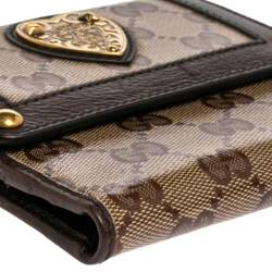 مملوكة مسبقًا Gucci Brown/Beige GG Crystal Babouska Compact Wallet